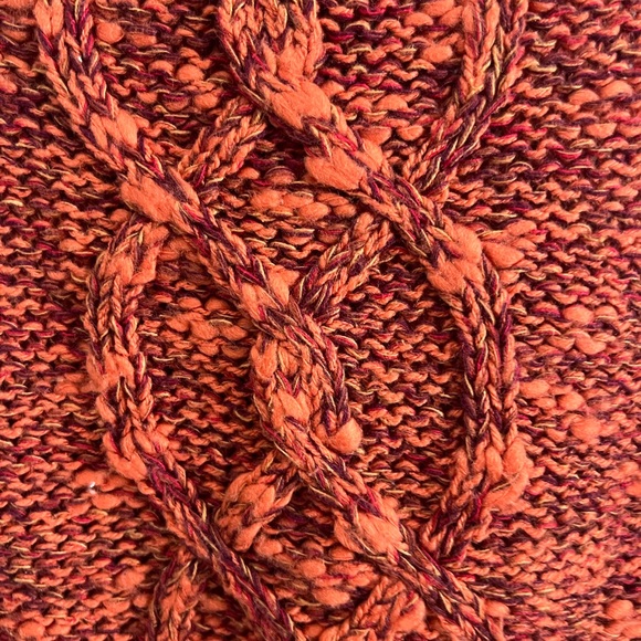 Women's Cable Knit Sweater Vest - Orange - Picture 2 of 3